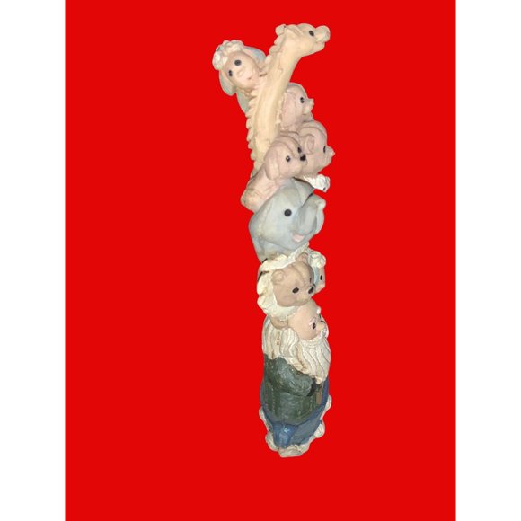 Noah’s Ark 3D Resin Tower Of Animals Totem Pole Figurine - Picture 4 of 13